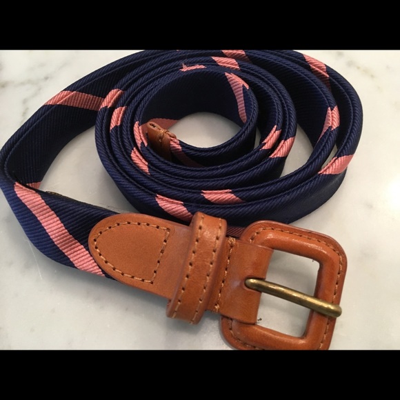 Brooks Brothers silk belt. Navy/ pink. Medium - Picture 1 of 4